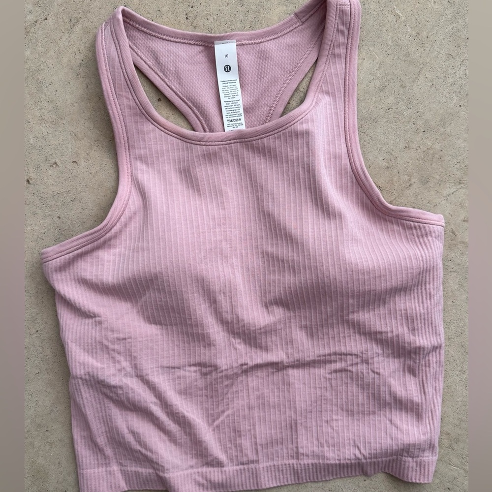 lululemon athletica Pink Ribbed Tank Top